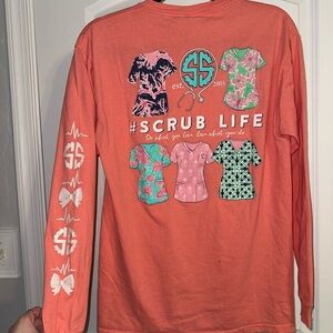 Simply Southern Coral Scrub Life Long Sleeve Tee